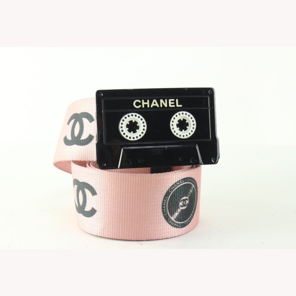 Chanel 04P Size 75/30 Pink Cassette Tape Belt 1CC615K